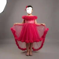 پیراهن دخترانه دنباله دار خوش رنگ