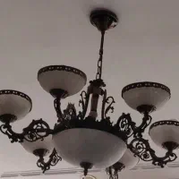 ۳ عدد لوستر ۶ شاخه برنجی در حد نو