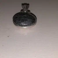 مدال یا پلاک دست ساز نقره حدید با دعای هفت جلاله