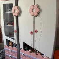 تخت و سرویس کامل خواب کودک مدل گل های بهاری