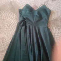 لباس ماکسی ساتن دکلته سبز سلطنتی