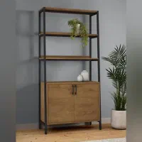 کتابخونه کد ۸۹چوب و فلز کمد دار طبقه شلف ویترین