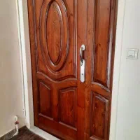 درب دولنگه تمام چوب بدون چهارچوب