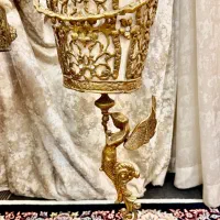 سطل پایه فرشته و جادستمالی برنز