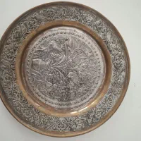 دیوار کوب  قلم کاری مسی  فانوس قدیمی سالم