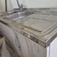 کابینت ظرف شور فلزی با سینک