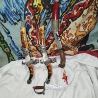3عدد خنجر کلکسیونی  یک چاقو دنده ای قدیمی