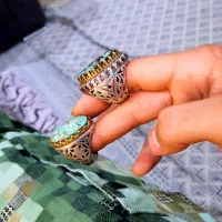 یه جفت انگشتر فیروزه درشت