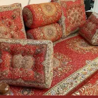 سرویس ۷ تیکه پشتی سنتی ترمه مدل قرمز قجری
