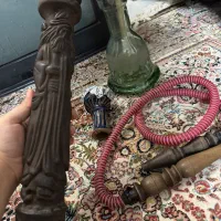 قلیون چوبی کنده کاری لاو