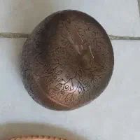 کشکول آب نقره و قندون مس زنجان