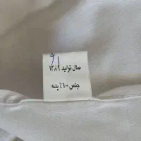 ملحفه سفید یک نفره پنبه ای نو و پرده توری بزرگ