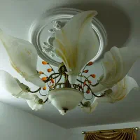 لوستر  شیشه ای فلزی