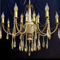 لوستر سنگی و برنزی ۵×۴ شعله (ضمانت کتبی)