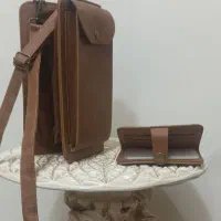 کیف رو دوشی قهوه ای چرمی اصل