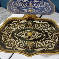 ست ظرف میوه و شیرینی پایه دارطلایی