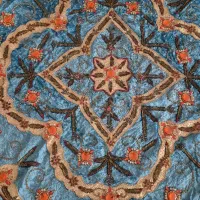 رومیزی هندی تمام مخمل آبی فیروزه ای کار دست