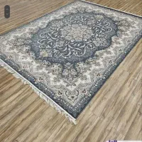 فرش نقره ای گل برجسته 1500 شانه طرح دیبا