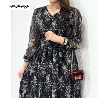 پیراهن حریر پینترستی گلگلی مجلسی