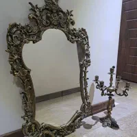 آینه و شمعدان برنز