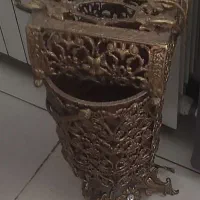 سطل زباله و جا دستمال کاغذی برنز