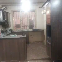 کابینت mdf قهوه ای همراه با سینک و گاز رومیزی