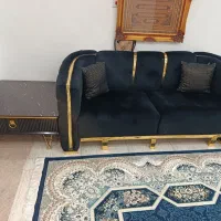 مبل مخمل سورمه ای در حد نو۸نفره