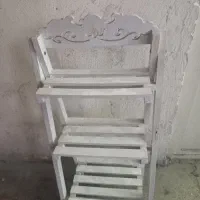 استند گلدان چوبی سفید کاملا سالم در حد نو