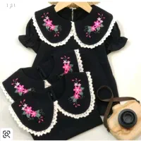 تیشرت مشکی  دخترانه (خامه  دوزی گلدوزی شده)