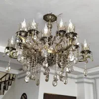 لوستر برنز ۱۲ شاخه ۱۸ لاله لوکس
