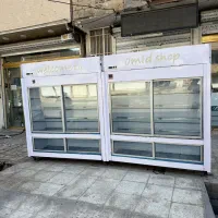 دوعدد یخچال ایستاده ویترینی 180سانتی مشابه آکبند