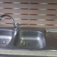 سینک دو لگنه به همراه شیر و سیفون