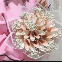 گل روبانی  .پول آرایی.گل تک شاخه باتزئین