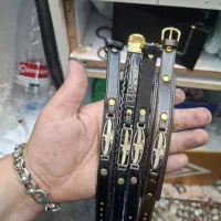 دستبند چرم نقره یک نهصد