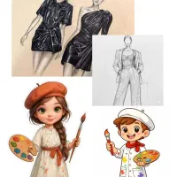 آموزش نقاشی کودکان و طراحی لباس