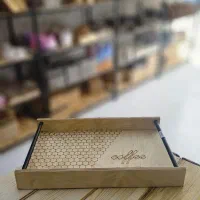 سینی چوبی دسته فورتیک فلزی