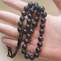 تسبیح عقیق اونیکس یکدست 35دانه مدل چهل تراش