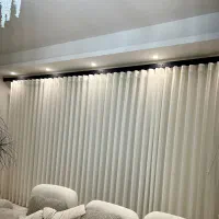 پرده حریر پانج دوخت شده
