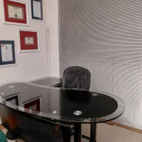 میز کار مدل شیشه ای دو تیکه  وارادتی