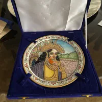 بشقاب تزیینی طلاکوب هندوستان