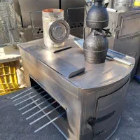 بخاری هیزمی خیلی بزرگ دودکش 15 کنده سوز کباب پز