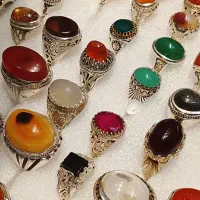 انگشتر نقره مردانه سنگهای قیمتی فقط ۶۰۰گرمی