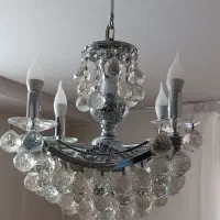 لوستر کریستال بدنه استیل