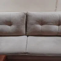 مبل شایگوجلیس۷نفره چوب راش وروکش کرم ترک
