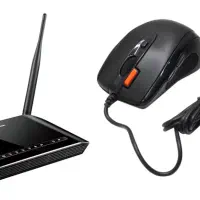 موس A4tech N-70FX + مودم روتر DLink-2750U