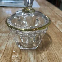 قندان کریستال لب طلا