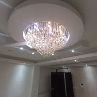 لوستر سقفی گرد طلایی