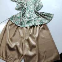 ست تاپ و شلوارک زنانه ساتن