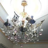 لوستر برنزی ۸ شعله و سه تا گل