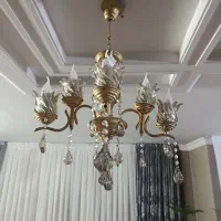 لوستر هشت شعله برنج و سرامیکی